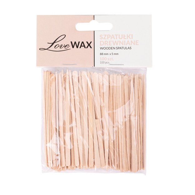 LoveWax vienkartinės mini medinės mentelės depiliacijai, 100 vnt.