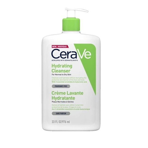 CeraVe Hydrating Cleanser drėkinamasis veido ir kūno prausiklis, 1000 ml