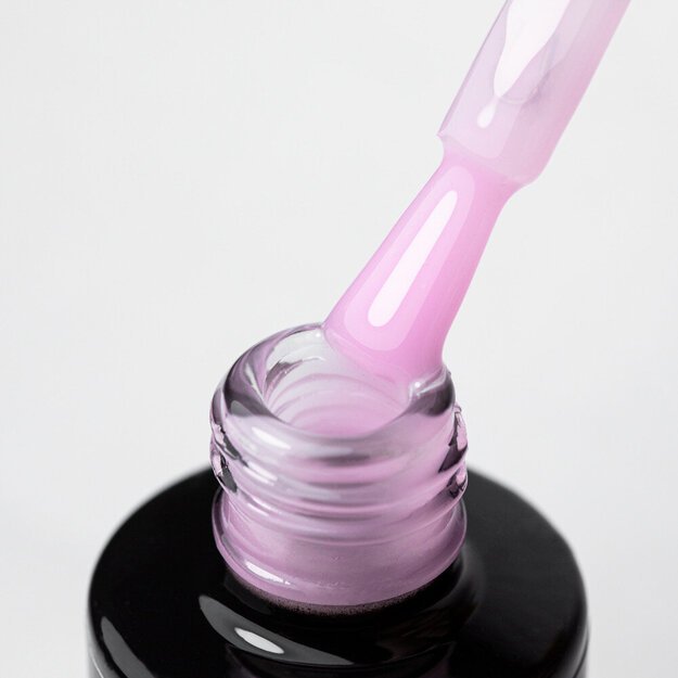 Gelinio nagų lako viršutinis sluoksnis Top Milky No Wipe Pink NTN, 7 g 1