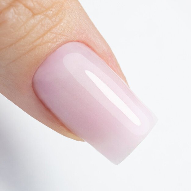 Gelinio nagų lako viršutinis sluoksnis Top Milky No Wipe Pink NTN, 7 g 2