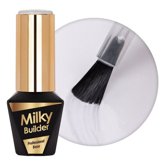 Bazinis sluoksnis manikiūrui Molly Nails Milky Builder Base Snow, 10 g