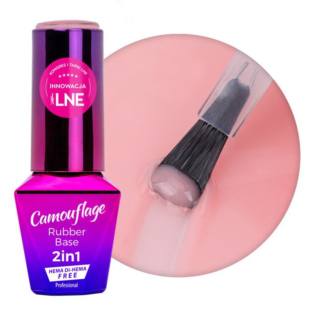 Bazinis sluoksnis manikiūrui MollyLac Skin Colour Rubber Base 2w1, 10 g