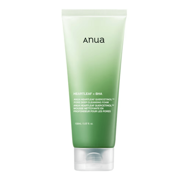 Anua Heartleaf Quercetinol Pore Deep Cleansing Foam giliai valantis veido prausiklis poroms, 150 ml