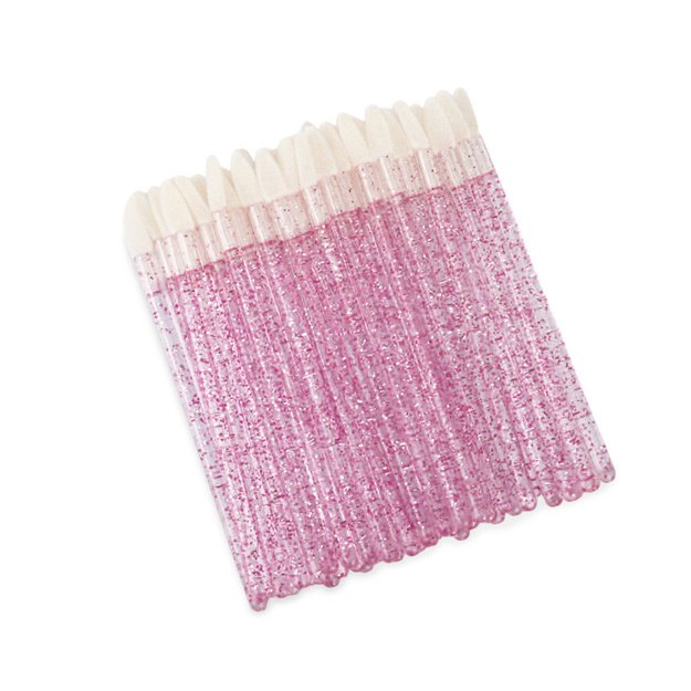 Silikoniniai aplikatoriai akims, lūpoms, antakiams ir blakstienoms, rožiniai, 50 vnt.
