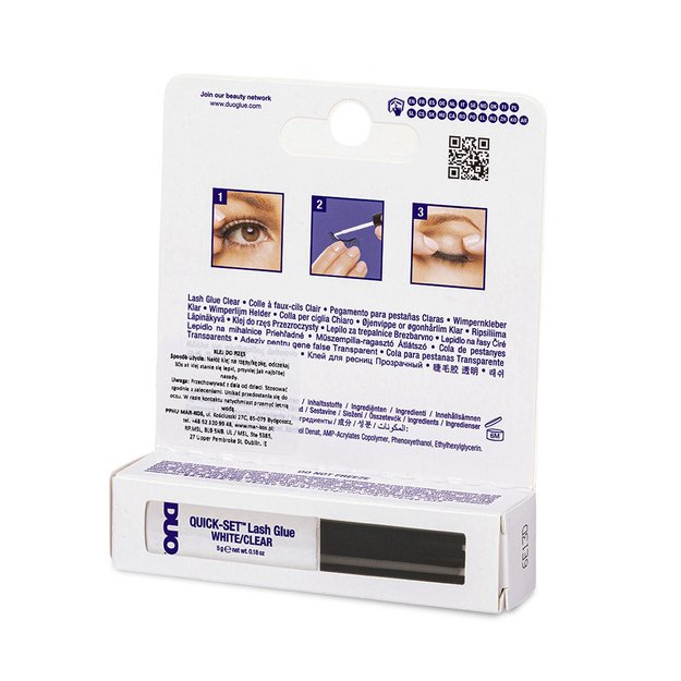 Ardell Duo Quick-Set White/Clear blakstienų klijai, balti, džiūstantys skaidriai, 5 g