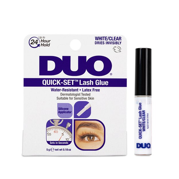Ardell Duo Quick-Set White/Clear blakstienų klijai, balti, džiūstantys skaidriai, 5 g