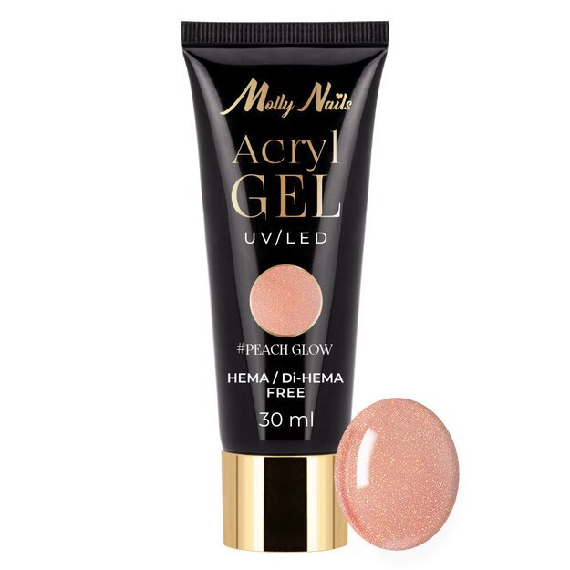Poligelis akrilo gelis Molly Nails, Peach Glow, 30 ml