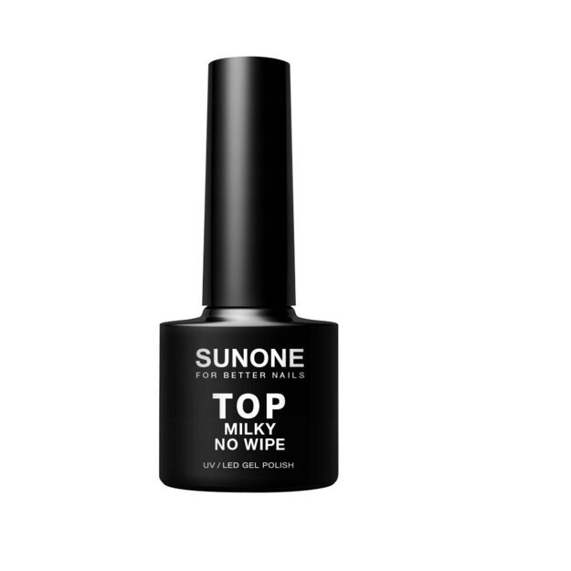 Gelinio nagų lako viršutinis sluoksnis Sunone Top Milky No Wipe, 5 g