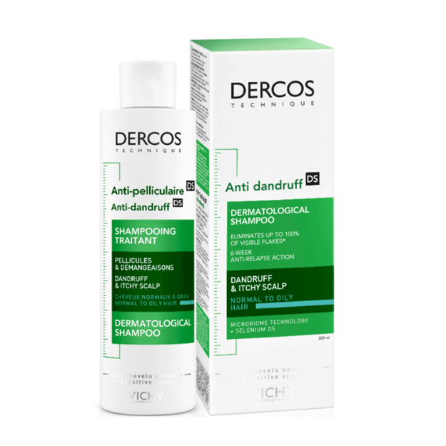 Vichy Dercos šampūnas nuo pleiskanų normaliems ir riebiems plaukams, 200 ml