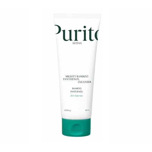PURITO Mighty Bamboo Panthenol Cleanser – švelnus veido prausiklis su bambukų ekstraktu ir pantenoliu, 150 ml