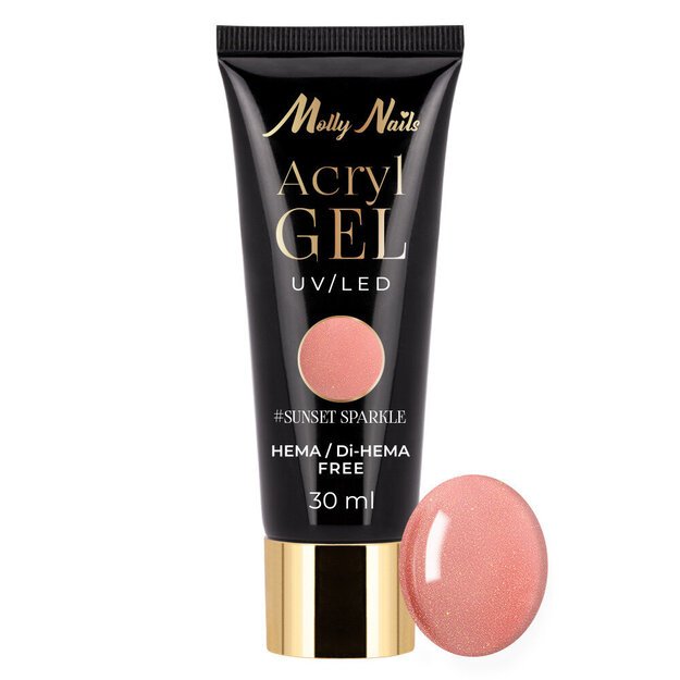 Poligelis akrilo gelis Molly Nails, Sunset Sparkle, 30 ml