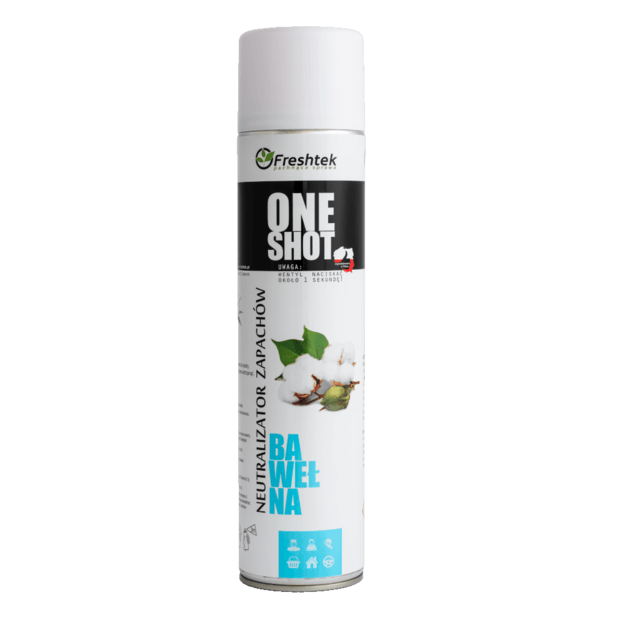 Freshtek ONE SHOT kvapų neutralizatorius Cotton, 600 ml