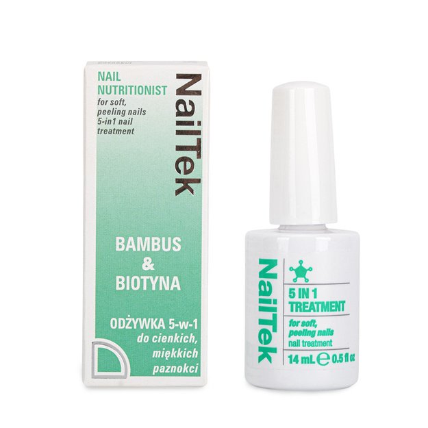 Atstatomoji nagų priemonė 5in1 Nail Tek Nutritionist bamboo biotin, 14 ml