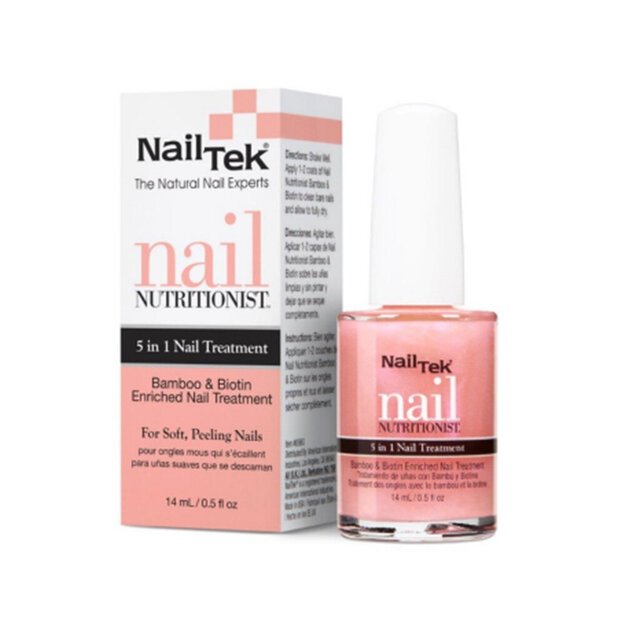 Atstatomoji nagų priemonė 5in1 Nail Tek Nutritionist bamboo biotin, 14 ml