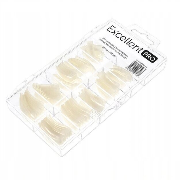 Tipsai nagų priauginimui Excellent Pro Natural, 100 vnt