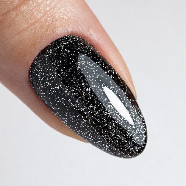 Gelinio nagų lako viršutinis sluoksnis Top Quick Finish Gel Diamond Silver NTN, 7 g 1