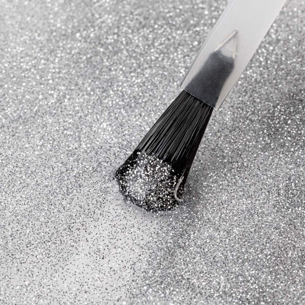 Gelinio nagų lako viršutinis sluoksnis Top Quick Finish Gel Diamond Silver NTN, 7 g 3