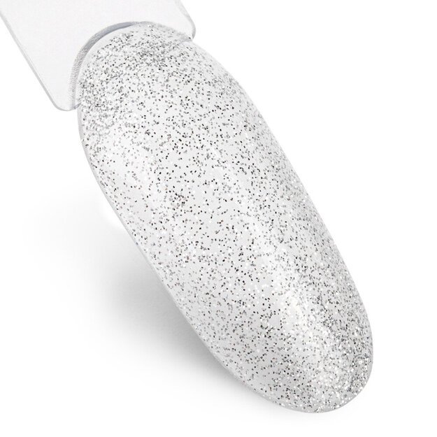 Gelinio nagų lako viršutinis sluoksnis Top Quick Finish Gel Diamond Silver NTN, 7 g 2