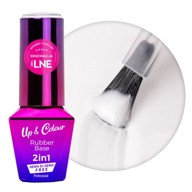 Bazinis sluoksnis manikiūrui Rubber Base 2in1 Up&Colour MollyLac Alabaster 10 g