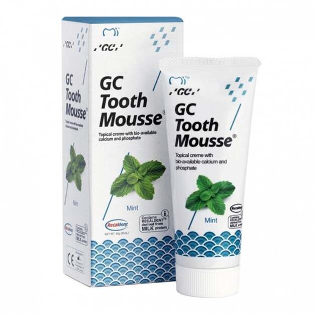 Remineralizuojantis dantų kremas be fluoro GC Tooth Mousse Recaldent, mėtų 35 ml