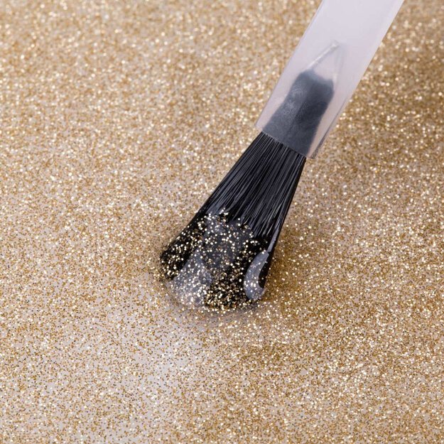 Gelinio nagų lako viršutinis sluoksnis Top Quick Finish Gel Diamond Gold NTN, 7 g 3