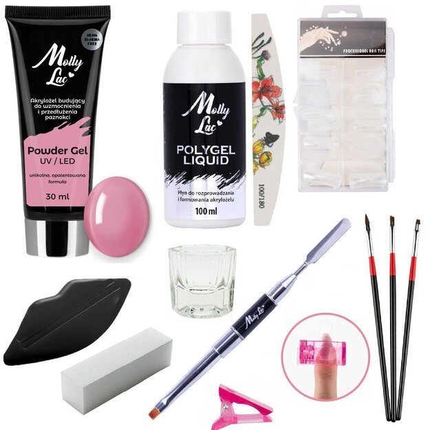 Rinkinys nagų priauginimui Polygel French Pink Rinkinys nagų priauginimui Polygel French Pink