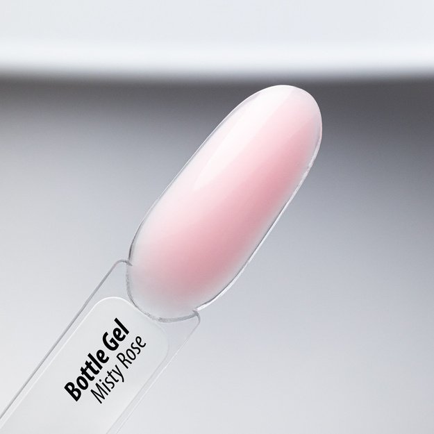 AlleLac Bottle Gel Misty Rose vienfazis statybinis nagų gelis buteliuke su teptuku, 15 g
