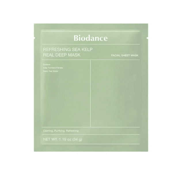 Biodance Refreshing Sea Kelp Real Deep Mask – gaivinanti hidrogelinė veido kaukė su jūros dumbliais, 34 g