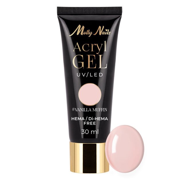 Poligelis akrilo gelis Molly Nails, Vanilla Muffin, 30 ml
