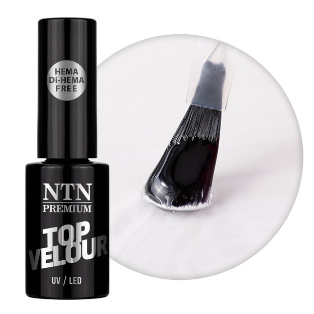 Matinis gelinio nagų lako viršutinis sluoksnis Velour Top no wipe NTN 5 g
