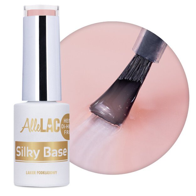 Gelinio nagų lako bazė Rubber Silky Base AlleLac Dreamer Nr3, 5 g