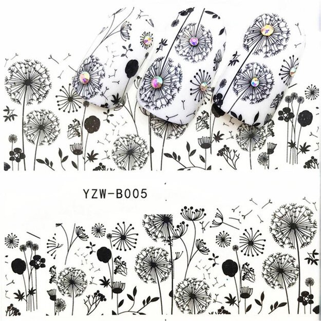 Vandeniniai lipdukai manikiūrui YZW-B005 1