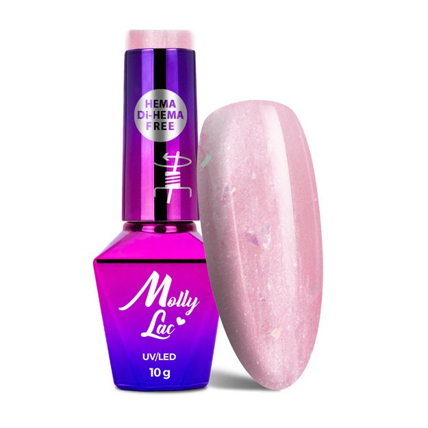 MollyLac Sparkling French Wedding Mermaid Nr. 706 – blizgus gelinis nagų lakas, HEMA/Di-HEMA Free, 10 g