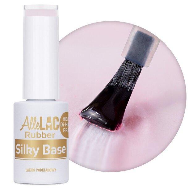 Gelinio nagų lako bazė Rubber Silky Base AlleLac Ballerine Nr1, 5 g