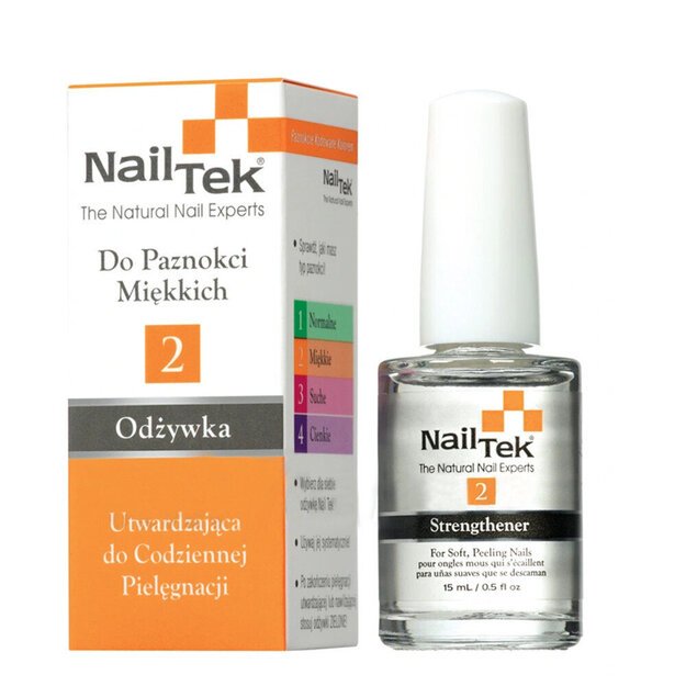 Nagų stipriklis plonų ir minkštų nagų stiprinimui Nail Tek II, 15 ml
