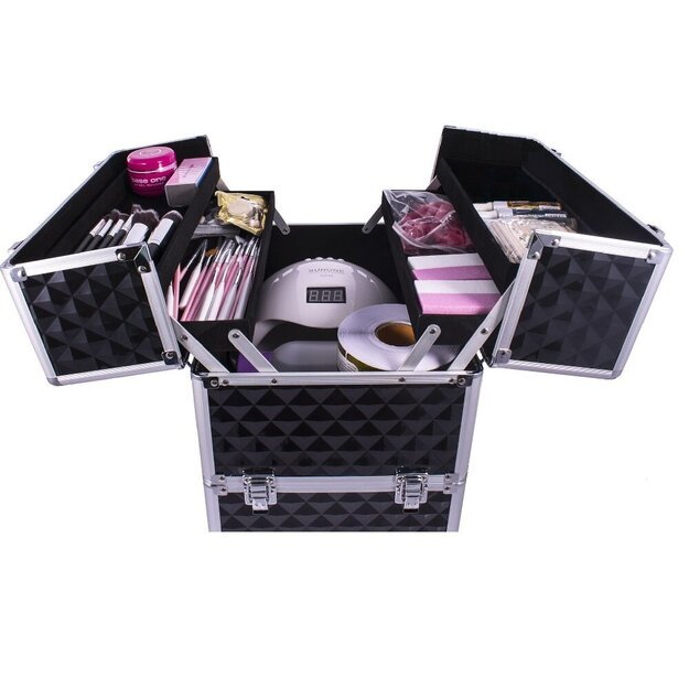 Lagaminas kosmetikai juodas rombas 35 x 25 x 40 2