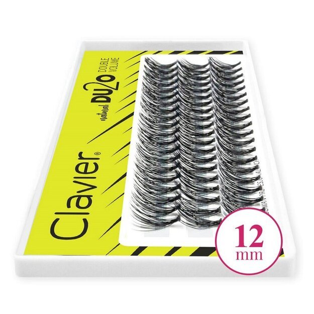 Priklijuojamų blakstienų kuokšteliai Clavier DU2O Double Volume, 12 mm