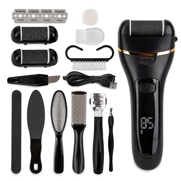 Elektrinis pėdų šveitiklis kulno dildė ir priežiūros rinkinys Elektrinis pėdų šveitiklis kulno dildė ir priežiūros rinkinys