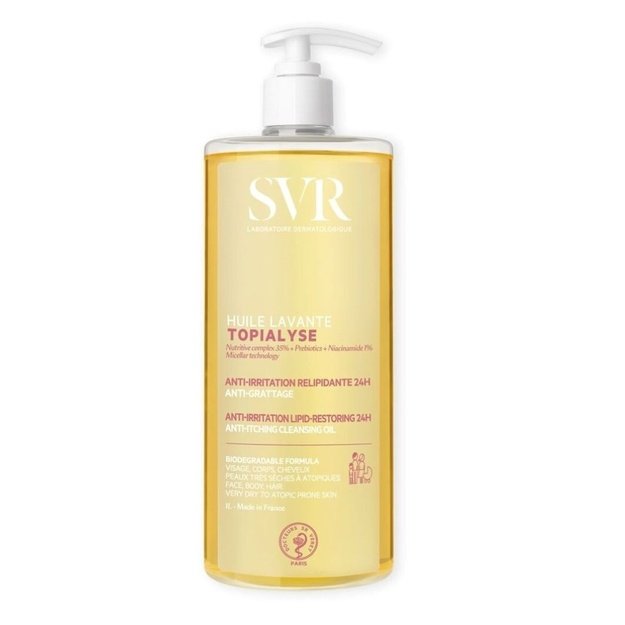SVR Topialyse Anti-Itching Cleansing Oil – prausiamasis aliejus sausai ir jautriai odai, 1000 ml