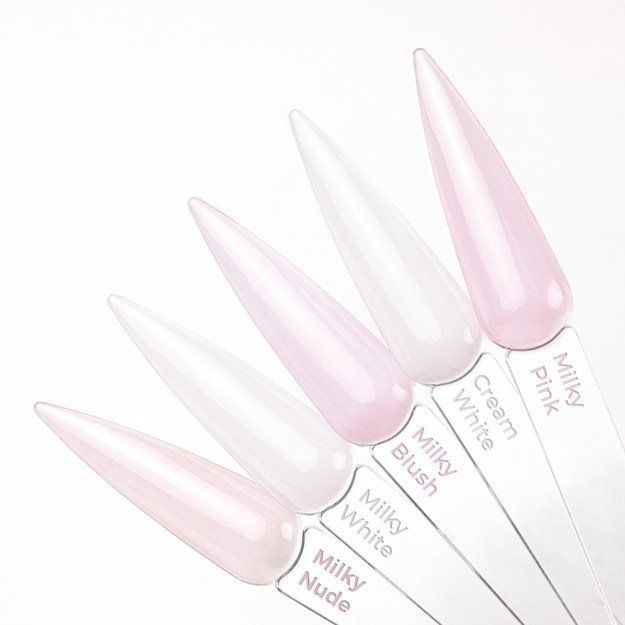 Top Milky MollyNails – pieniškas no wipe nagų topas Milky Nude, HEMA/Di-HEMA Free, 10 g