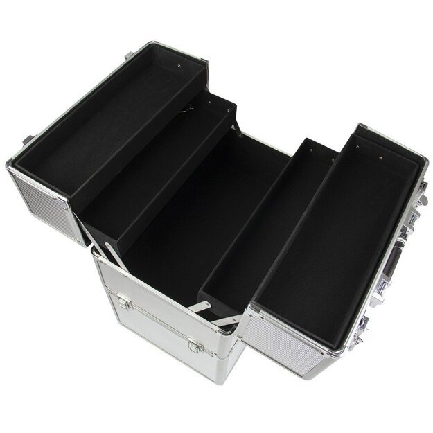 Lagaminas kosmetikai sidabrinis rombas 35 x 25 x 40 2