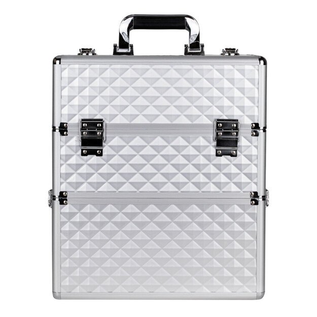 Lagaminas kosmetikai sidabrinis rombas 35 x 25 x 40 1