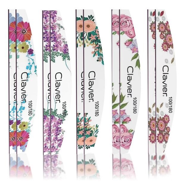 Dildžių nagams 100/180 rinkinys Clavier Flowers, 10 vnt
