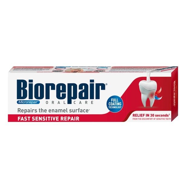 Biorepair Fast Sensitive Repair dantų pasta jautriems dantims, 75 ml