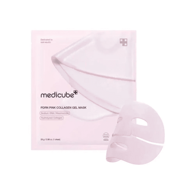 Medicube PDRN Pink Collagen stangrinamoji hidrogelinė veido kaukė, 1 vnt.