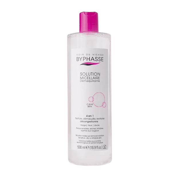 Byphasse Micellar Make-Up Remover Solution – micelinis makiažo valiklis jautriai odai, 500 ml