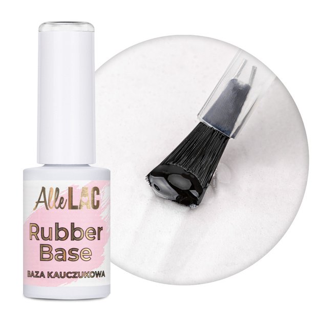 AlleLac Rubber Base Clear – kaučiukinė bazė nagams, HEMA/Di-HEMA Free, 7 g