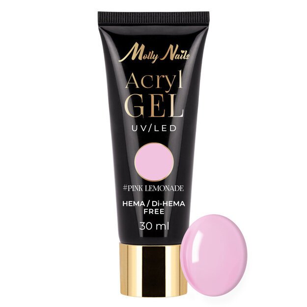 Poligelis akrilo gelis Molly Nails, Pink Lemonade, 30 ml