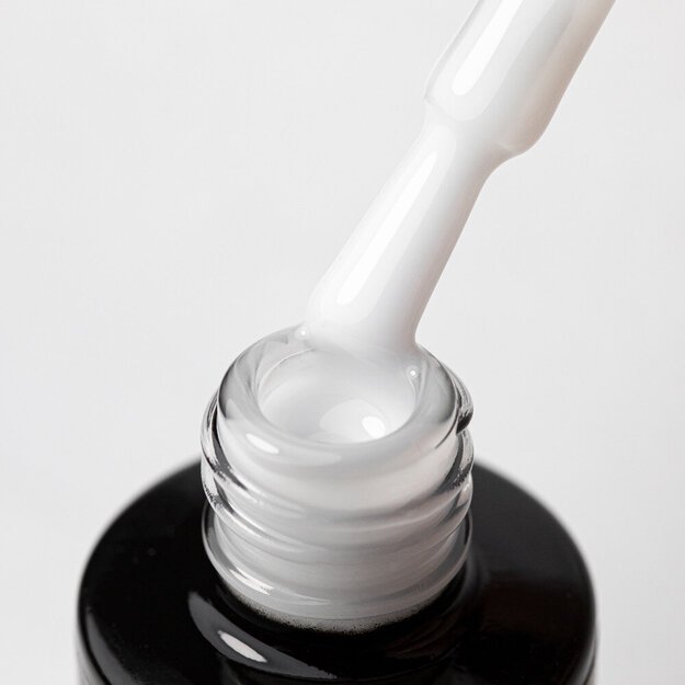 Gelinio nagų lako viršutinis sluoksnis Top Milky No Wipe White NTN, 7 g 1