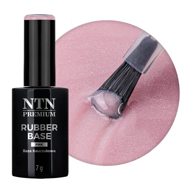 Gelinio nagų lako bazė Rubber Base Pink NTN, 7 g